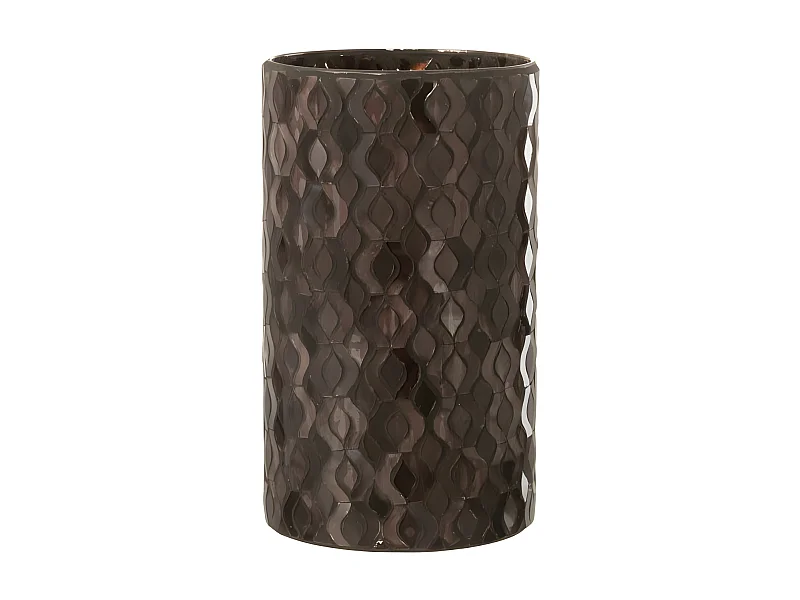 Portavelas de vidrio marrón 14x14x23 cm