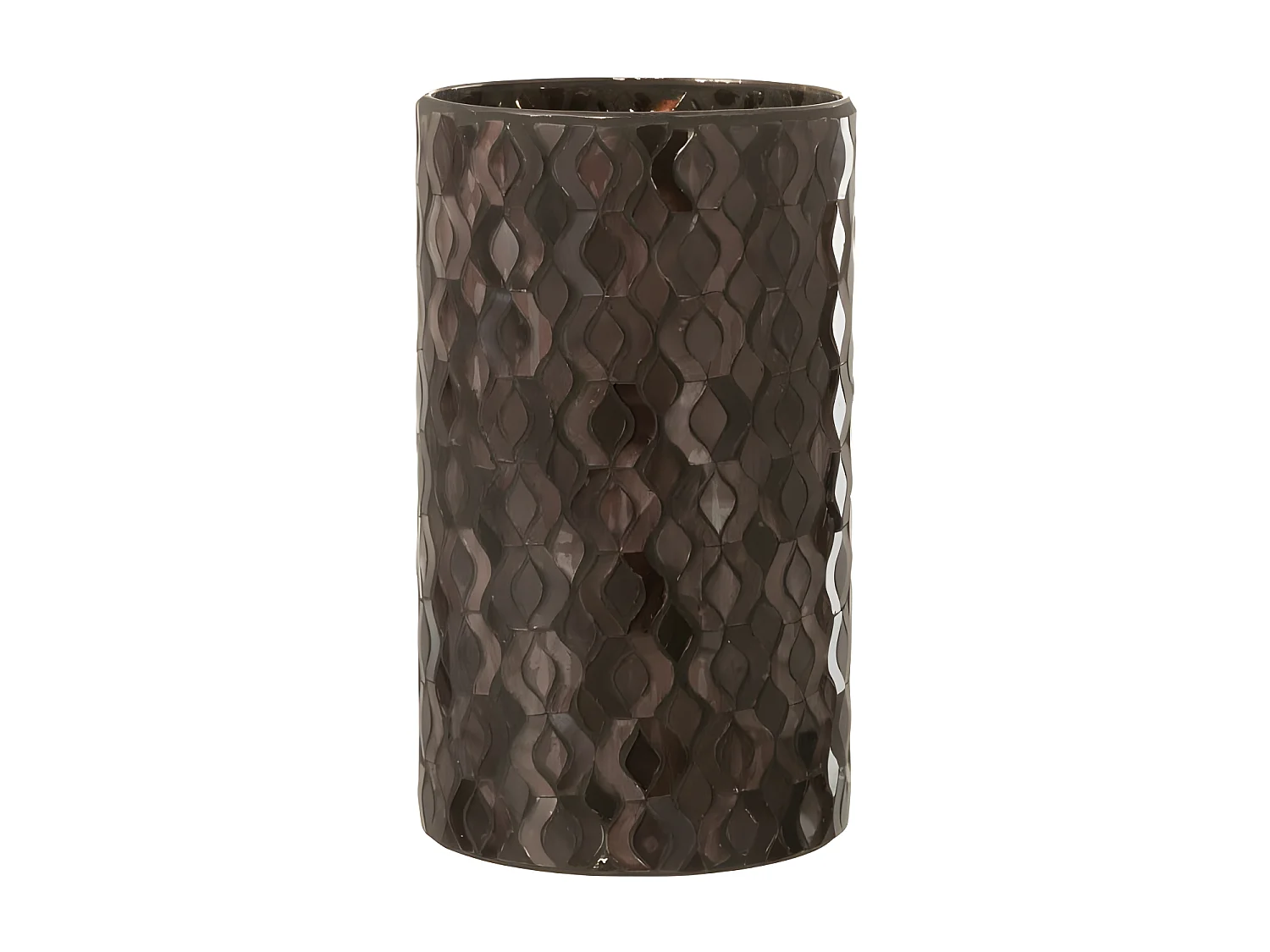 Portavelas de vidrio marrón 14x14x23 cm