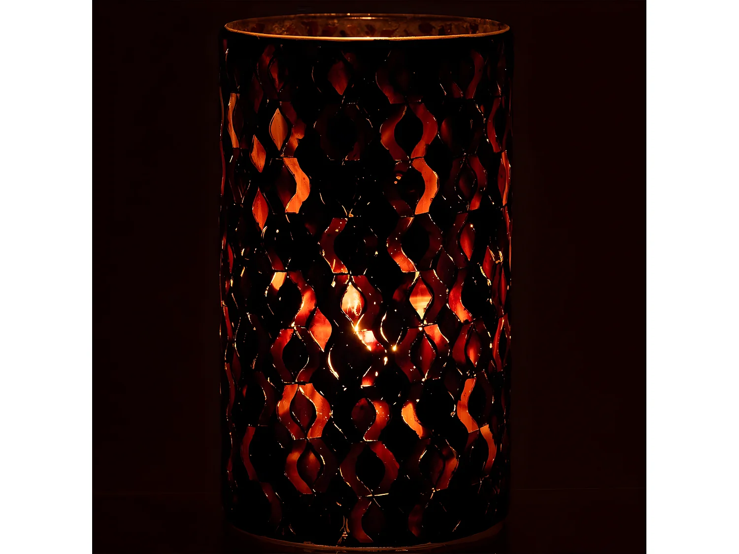 Portavelas de vidrio marrón 14x14x23 cm