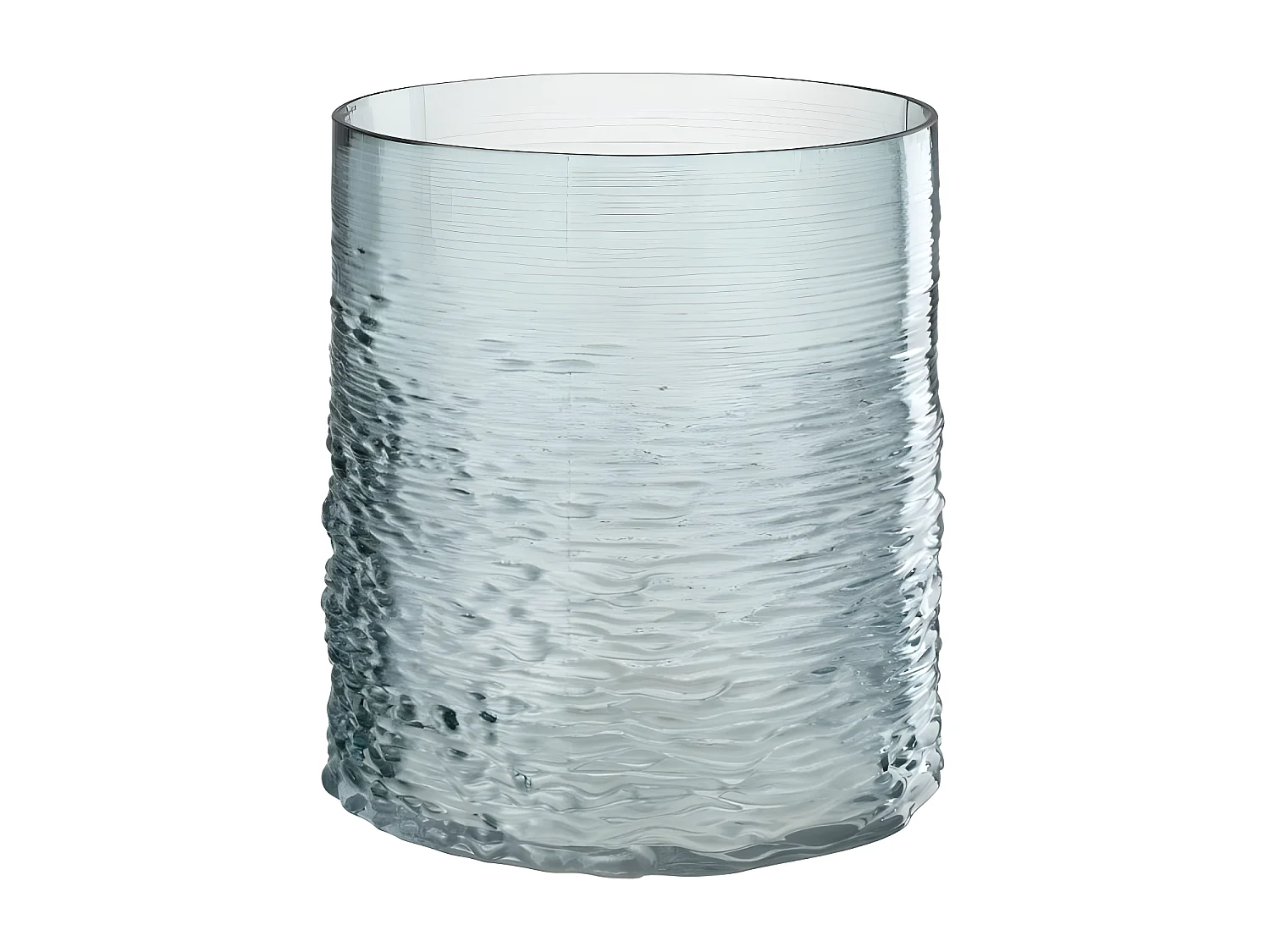 Portavelas de vidrio azul 19.5x19.5x22.5 cm