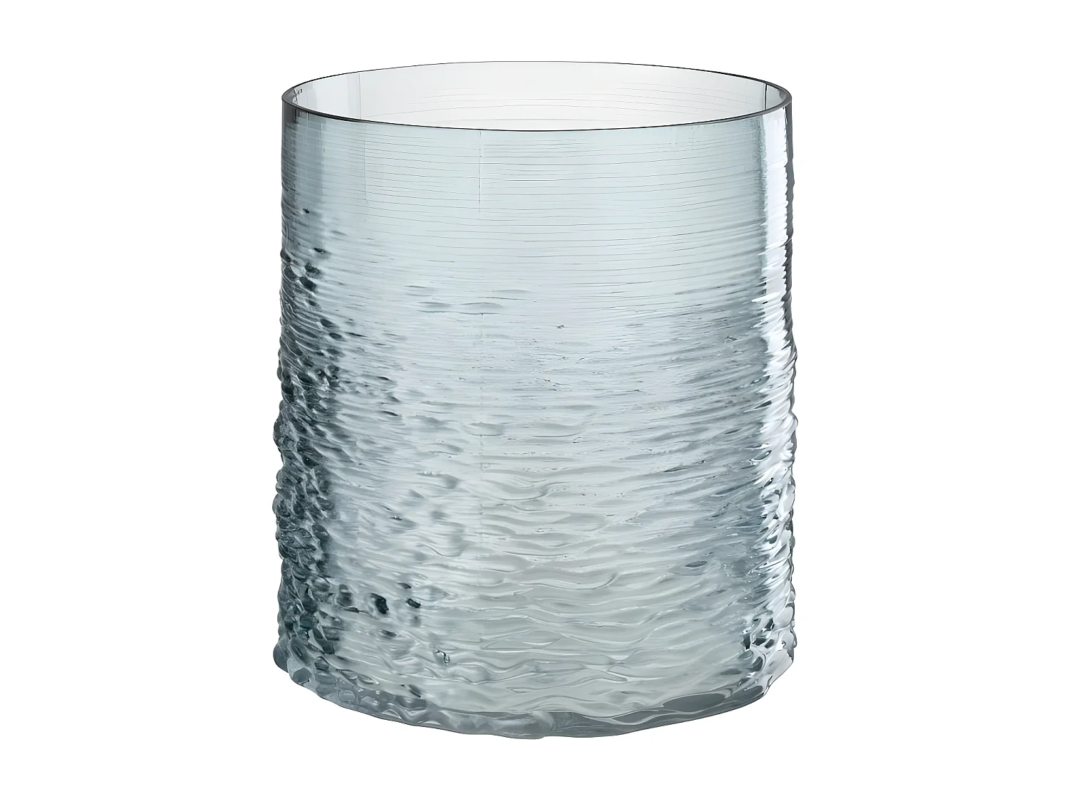 Portavelas de vidrio azul 19.5x19.5x22.5 cm