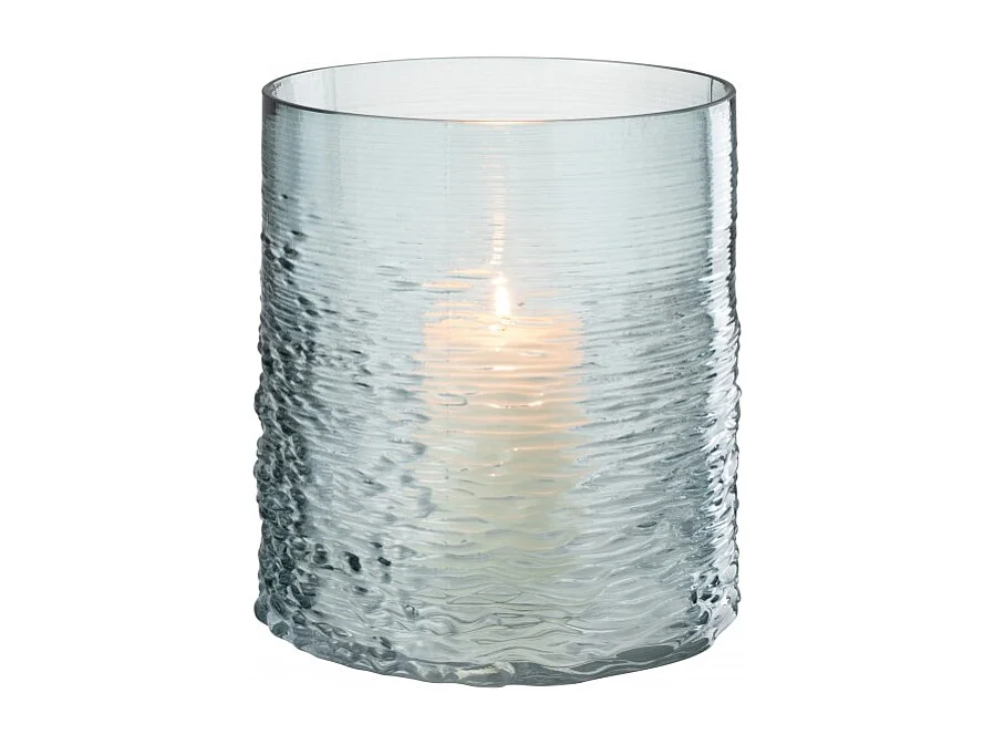 Photophore en Verre Design "Sladia" 22cm Bleu