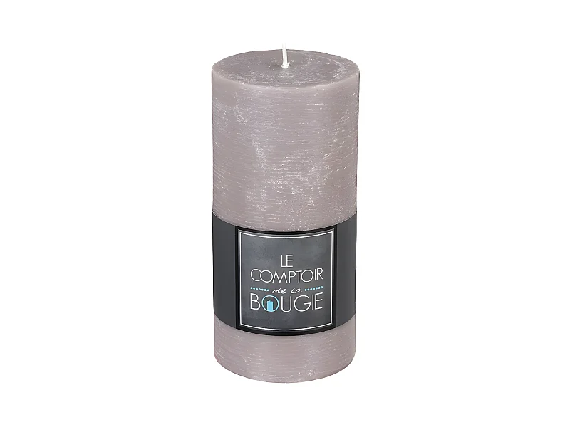 Bougie Cylindrique "Rustic" 14cm Taupe
