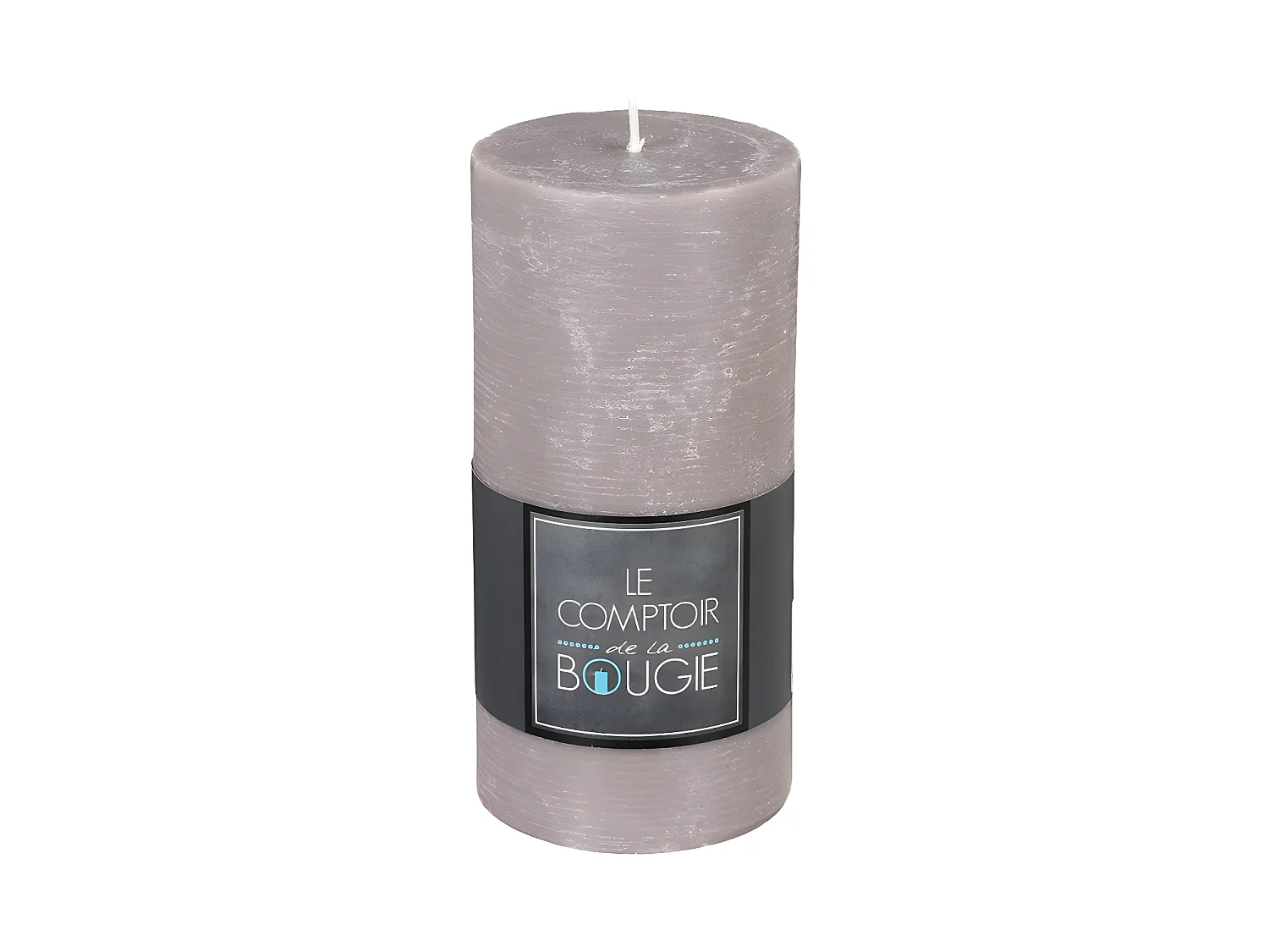 Bougie Cylindrique "Rustic" 14cm Taupe