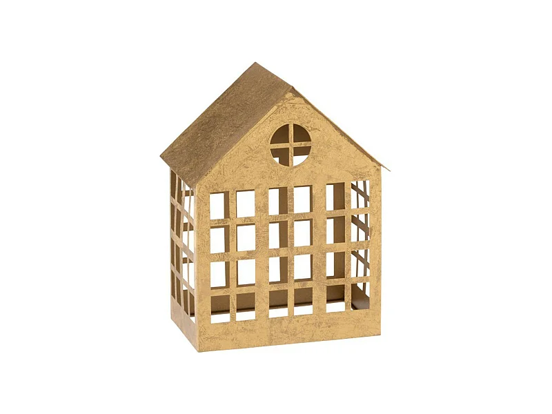 Bougeoir en Métal "Maison Delta" 28cm Or