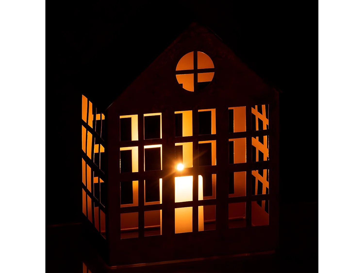 Bougeoir en Métal "Maison Delta" 28cm Or