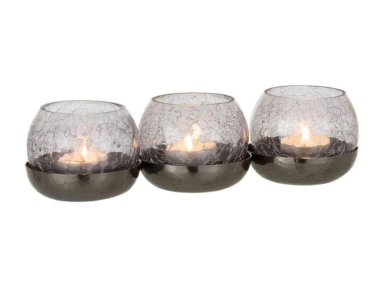 Portacandelas in metallo 27x9x8 cm