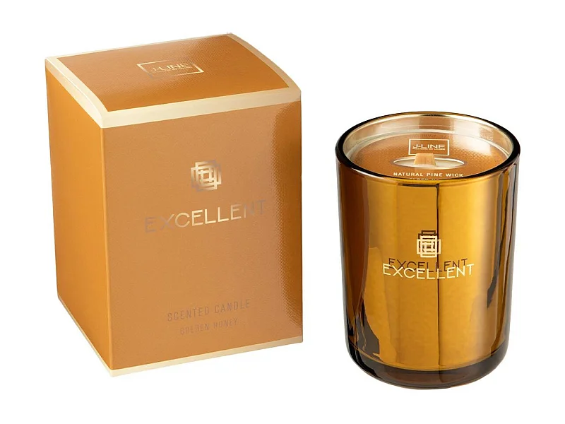 Vela perfumada de 50 horas en vidrio ocre de 8x8x11 cm