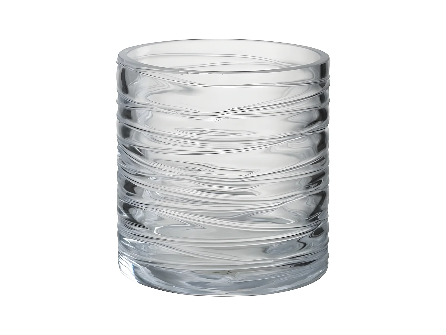 Photophore Design "Lignes Verre" 12cm Transparent