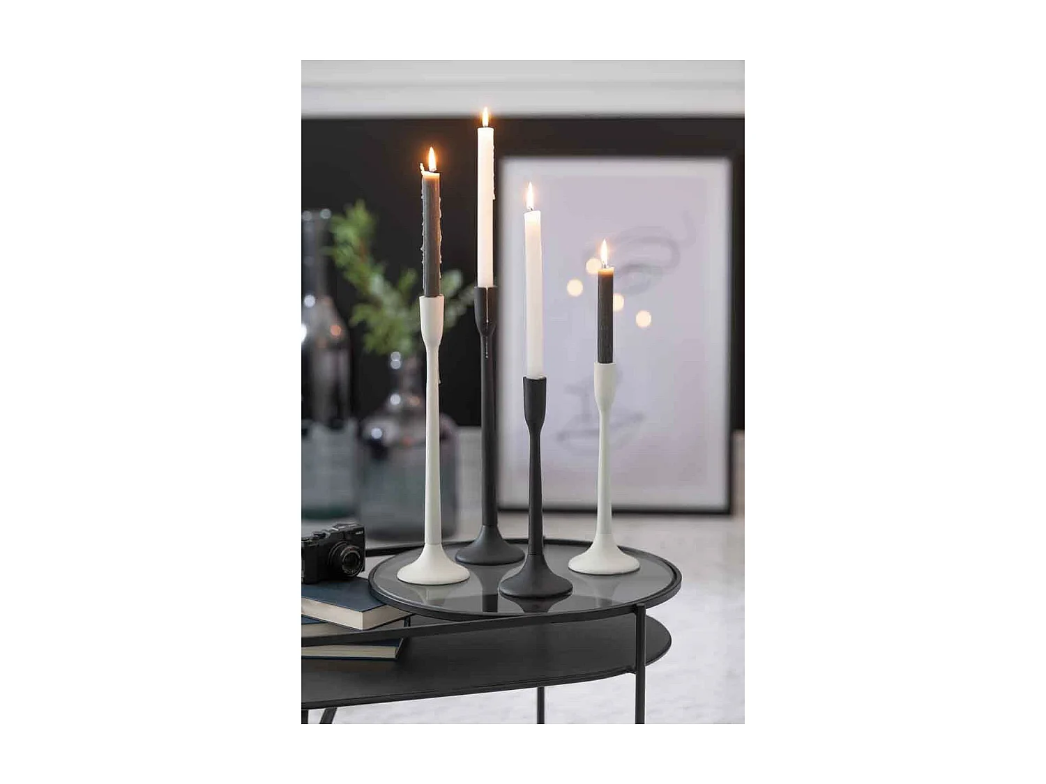 Chandelier en Métal "Limona" 41cm Blanc Mat