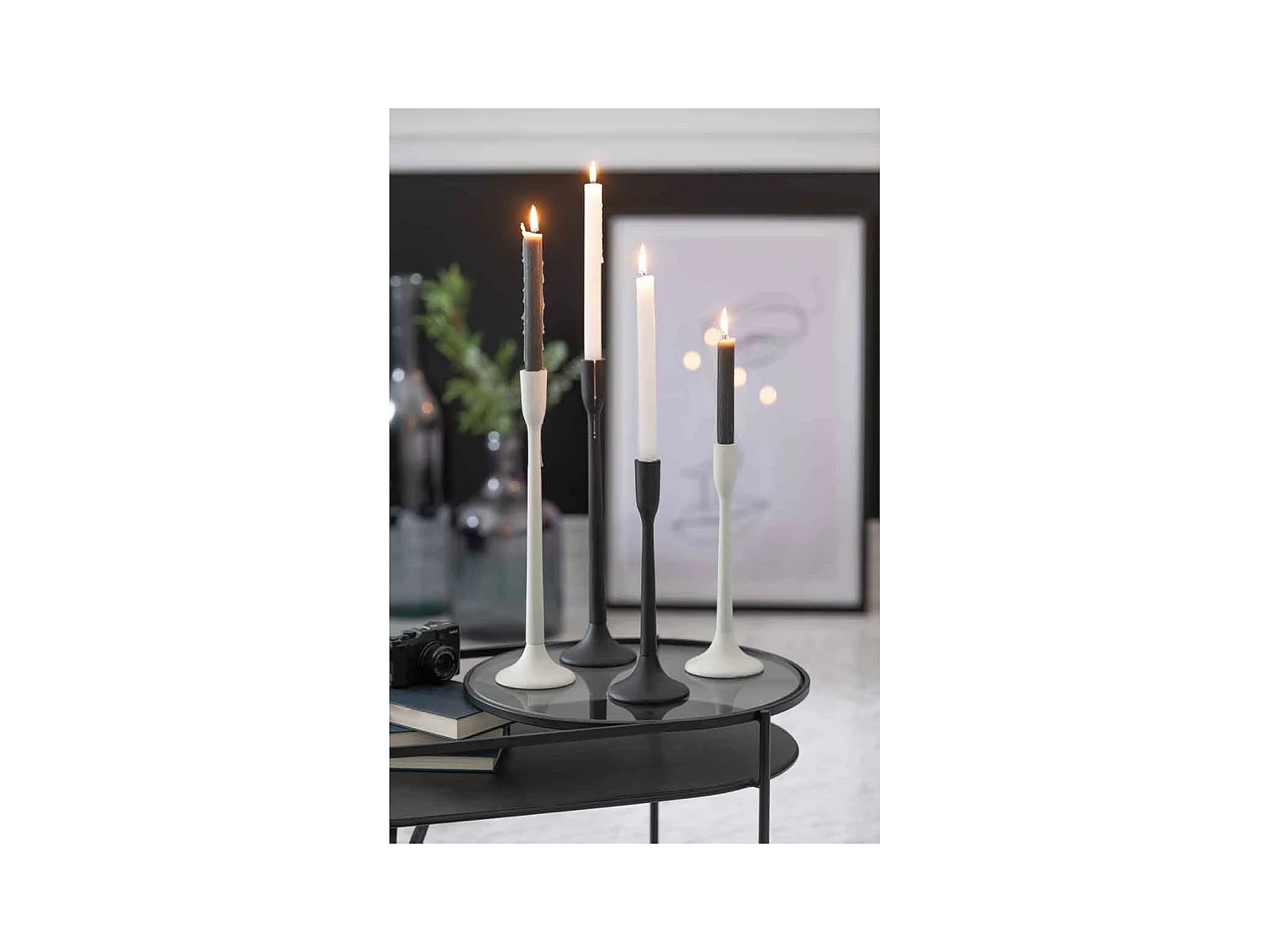 Chandelier en Métal "Limona" 41cm Blanc Mat