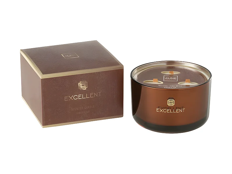 Vela perfumada de 40 horas en tarro de vidrio marrón de 13x13x8 cm