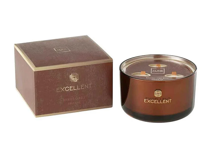 Vela perfumada de 40 horas en tarro de vidrio marrón de 13x13x8 cm