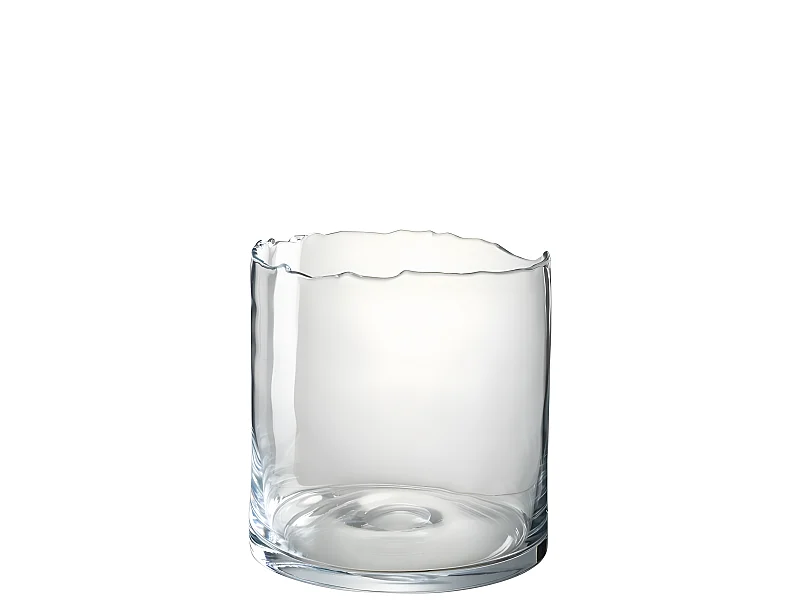 Portacandela in vetro trasparente 19.5x19.5x30 cm