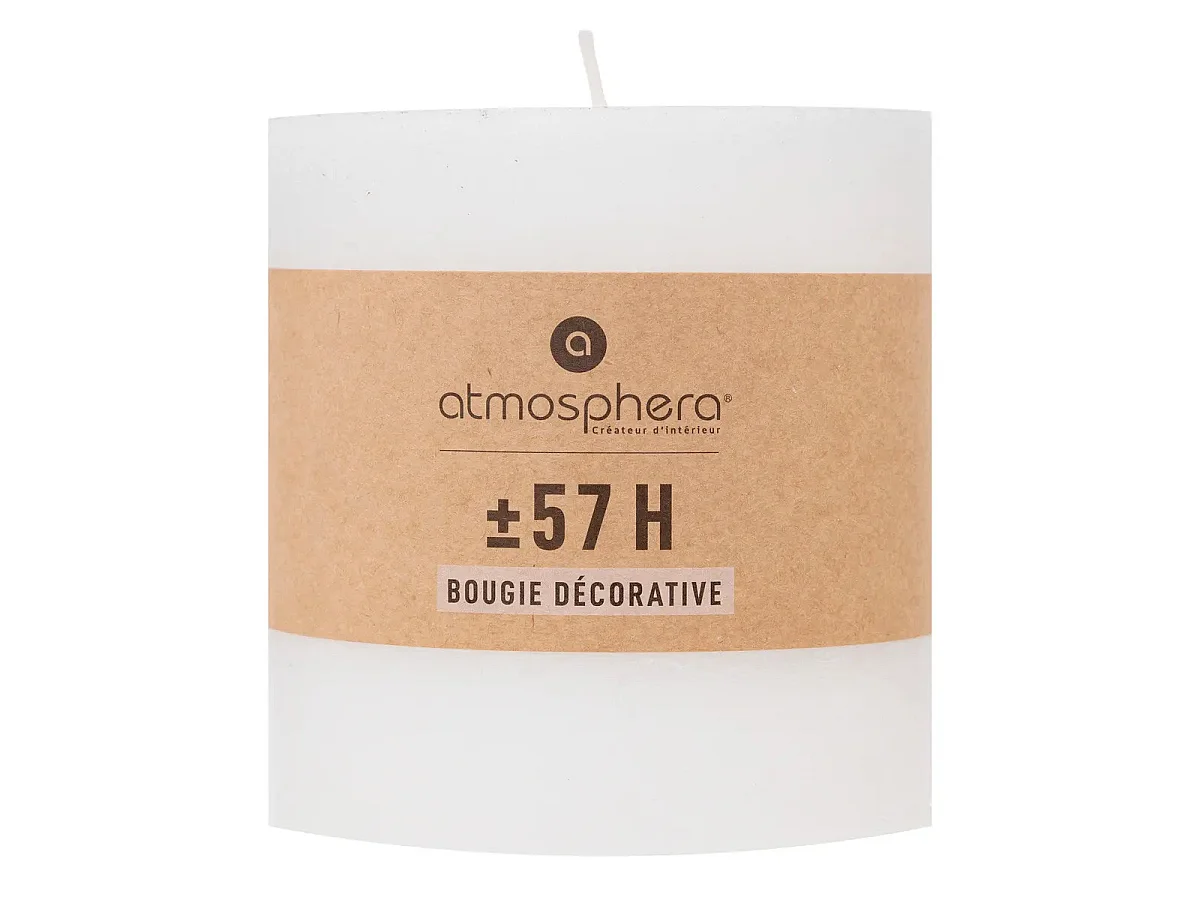Bougie Cylindrique "Rustic" 10cm Blanc