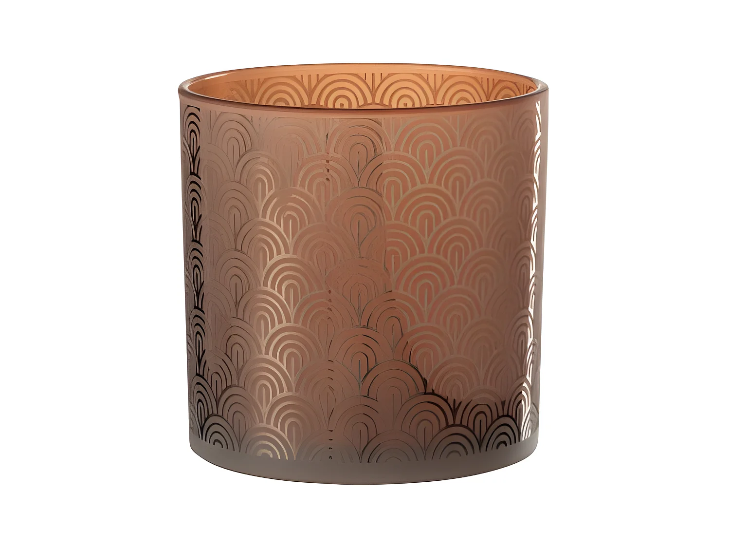 Photophore Déco en Verre "Arc" 15cm Orange