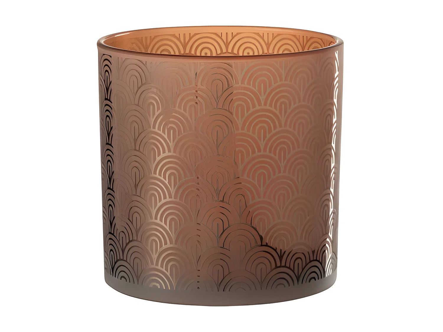 Photophore Déco en Verre "Arc" 15cm Orange