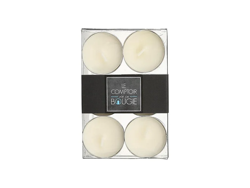 Lot de 6 Bougies Chauffe-plat "Basic" 3,8cm Ivoire