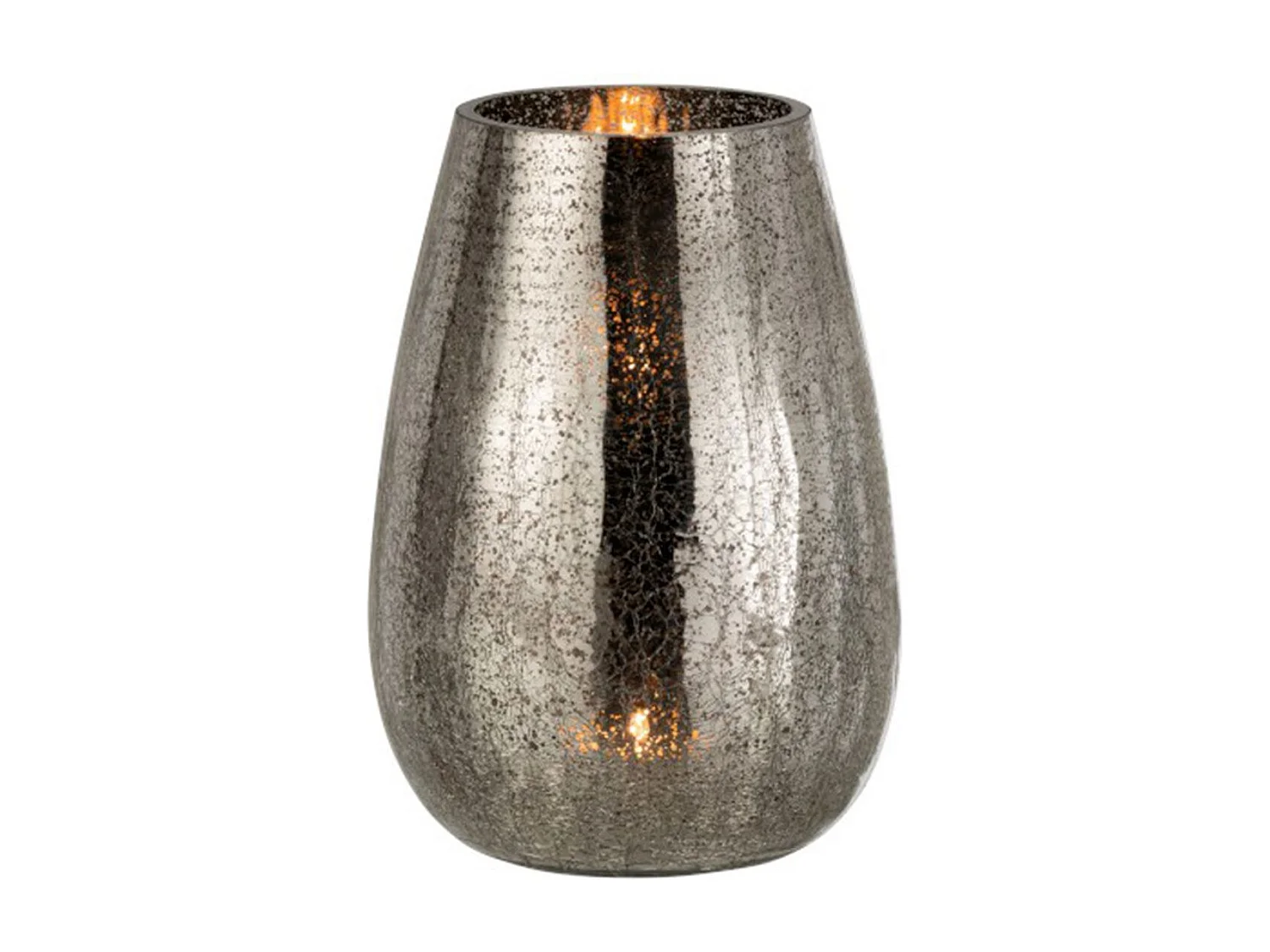 Photophore Design "Œuf Craquelé" 26cm Gris