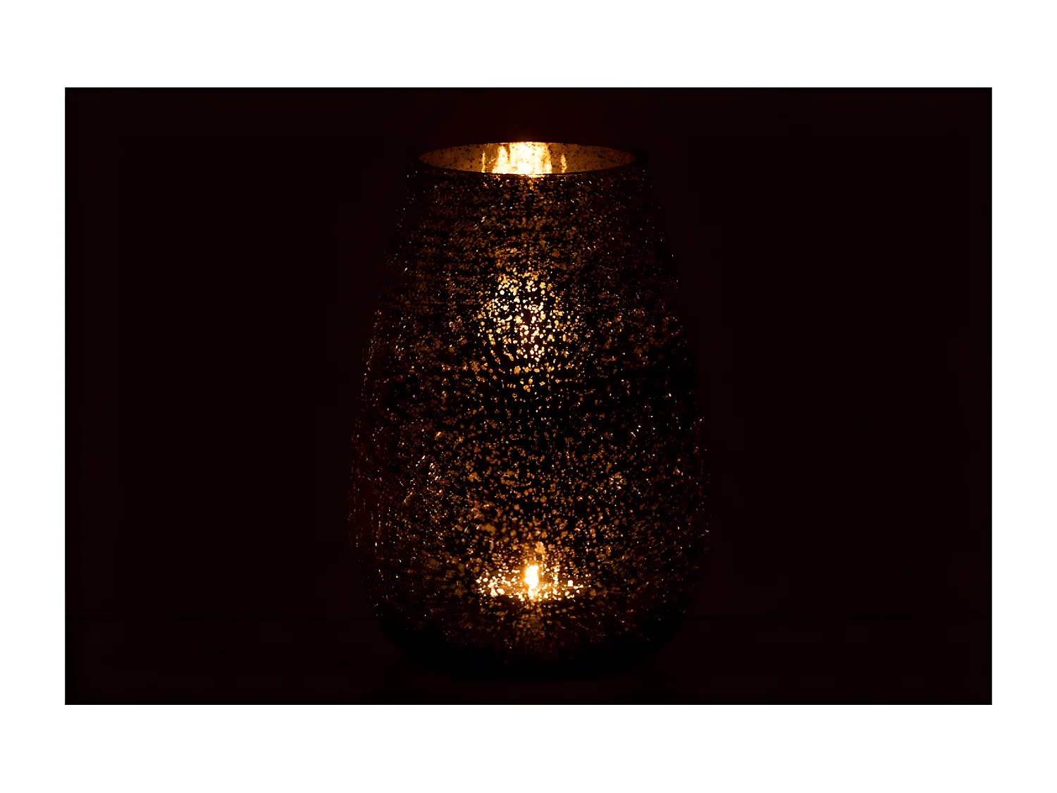 Photophore Design "Œuf Craquelé" 26cm Gris