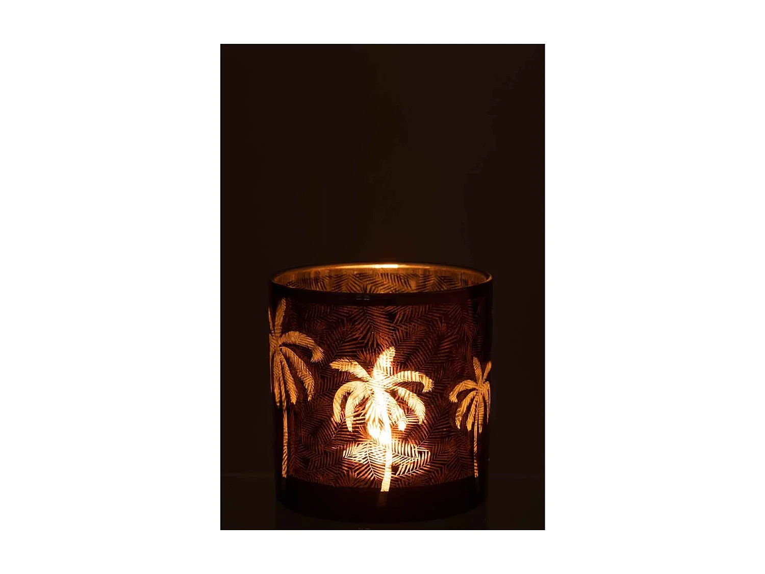 Portavelas de vidrio marrón 15x15x15 cm