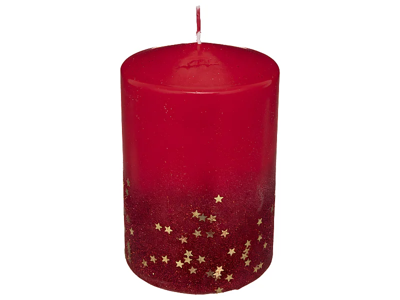 Bougie Déco Paillettes "Colorama" 90g Rouge