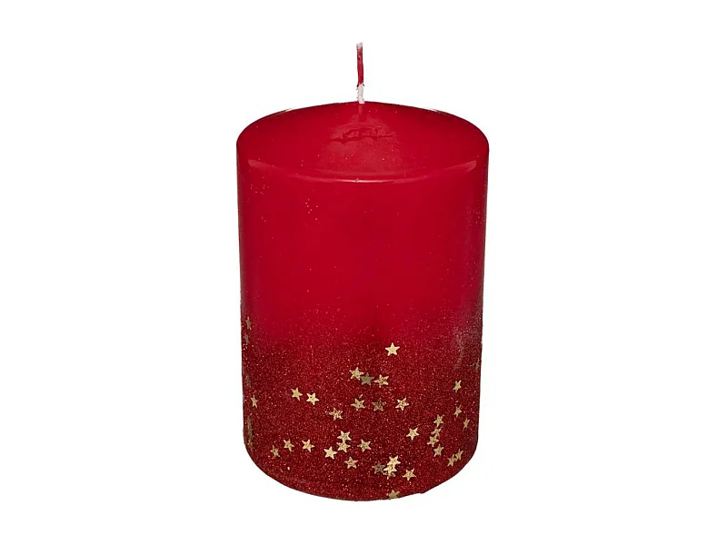 Bougie Déco Paillettes "Colorama" 90g Rouge