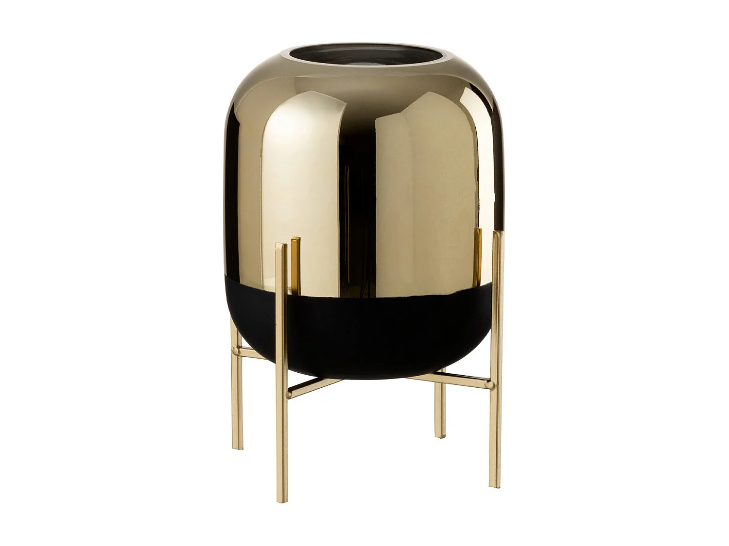 Photophore Déco en Verre "Sur Pied" 26cm Or