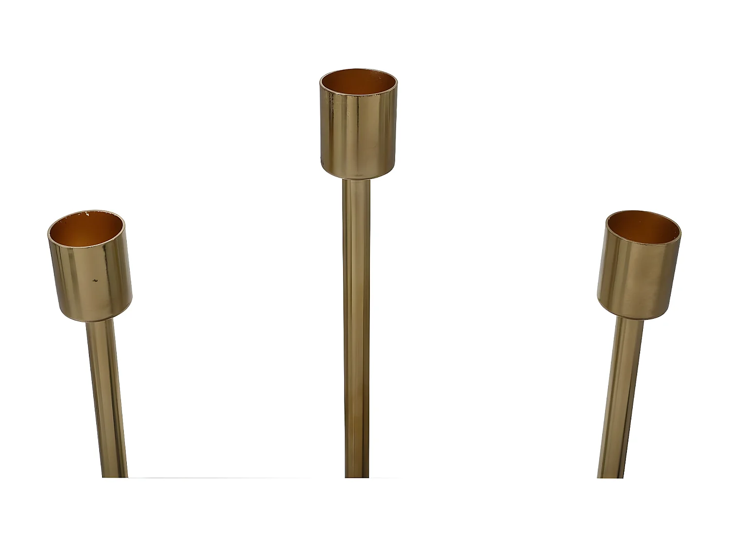 Bougeoir Design en Métal "Isola" 39cm Taupe & Or