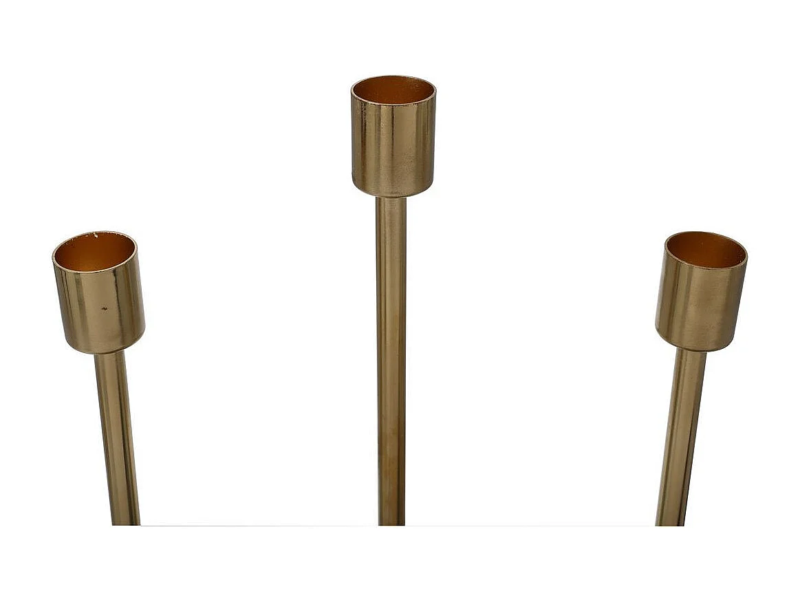 Bougeoir Design en Métal "Isola" 39cm Taupe & Or