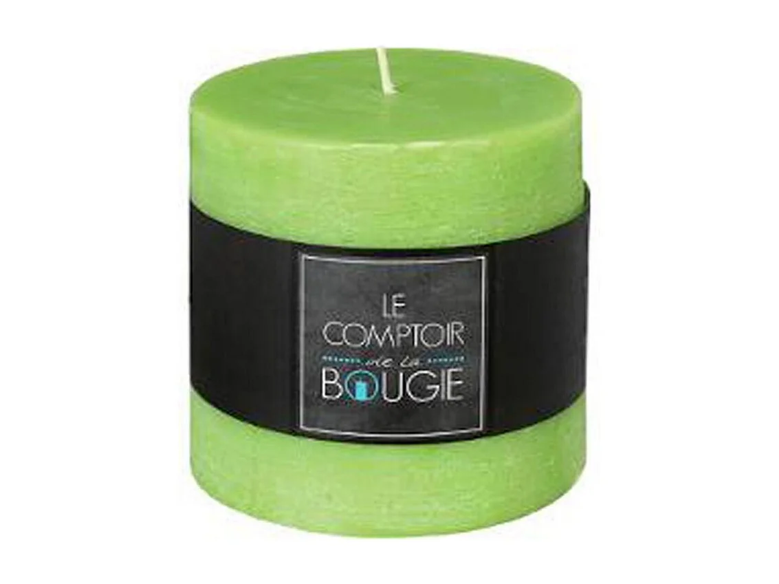 Bougie Cylindrique "Rustic" 10cm Vert