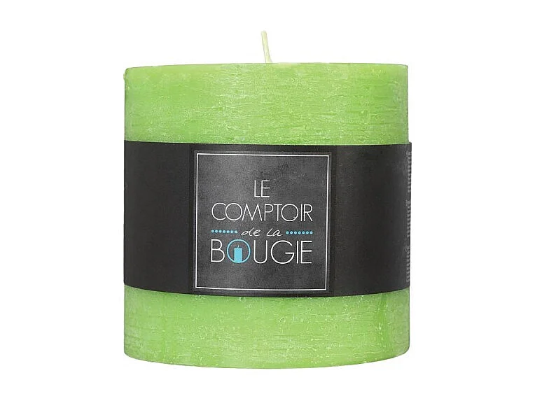 Bougie Cylindrique "Rustic" 10cm Vert