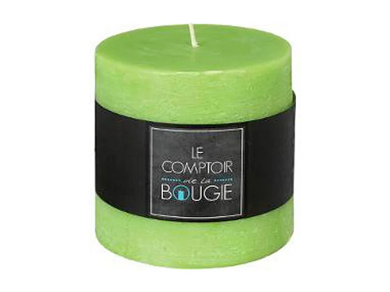 Bougie Cylindrique "Rustic" 10cm Vert
