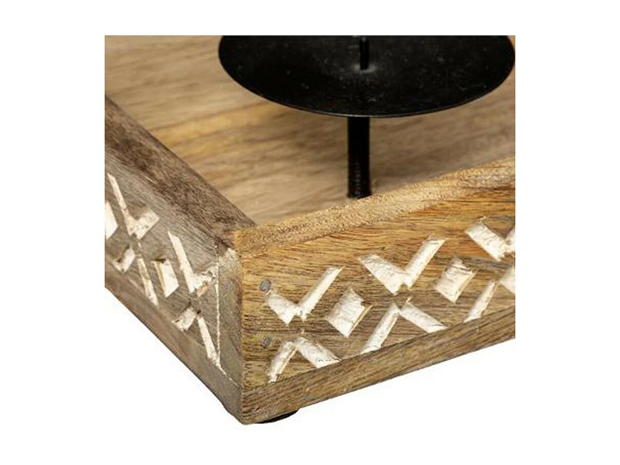 Photophore en Bois "Hacienda" 35cm Naturel