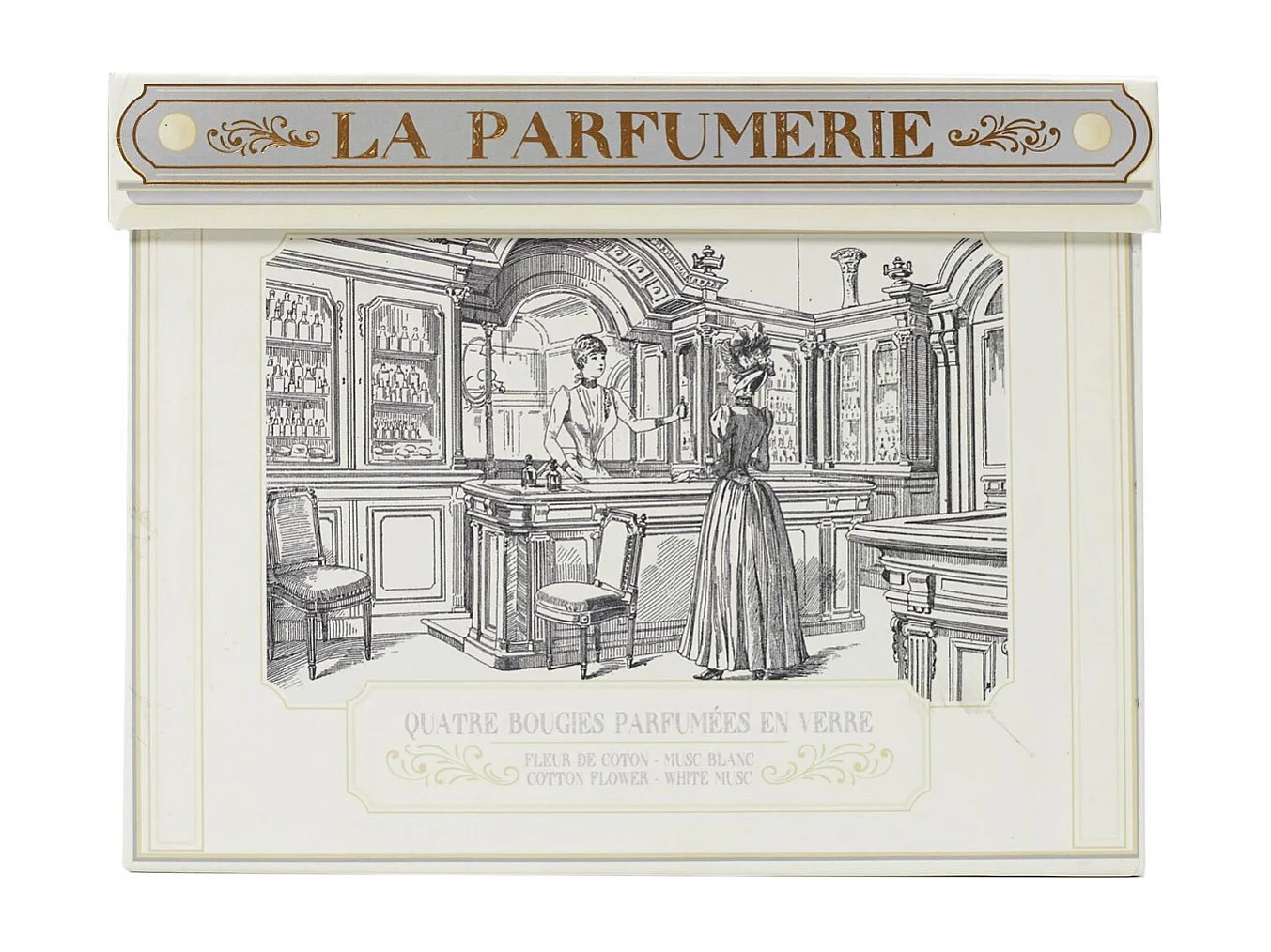 Bougie Parfumee X4 Coffret Parfumerie Blanc