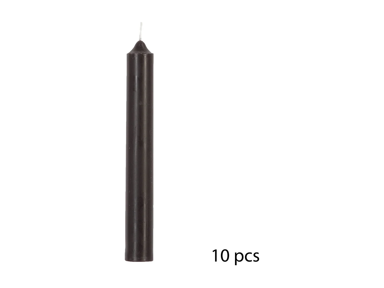Lot de 10 Bougies Bâton "Hugo" 16cm Noir