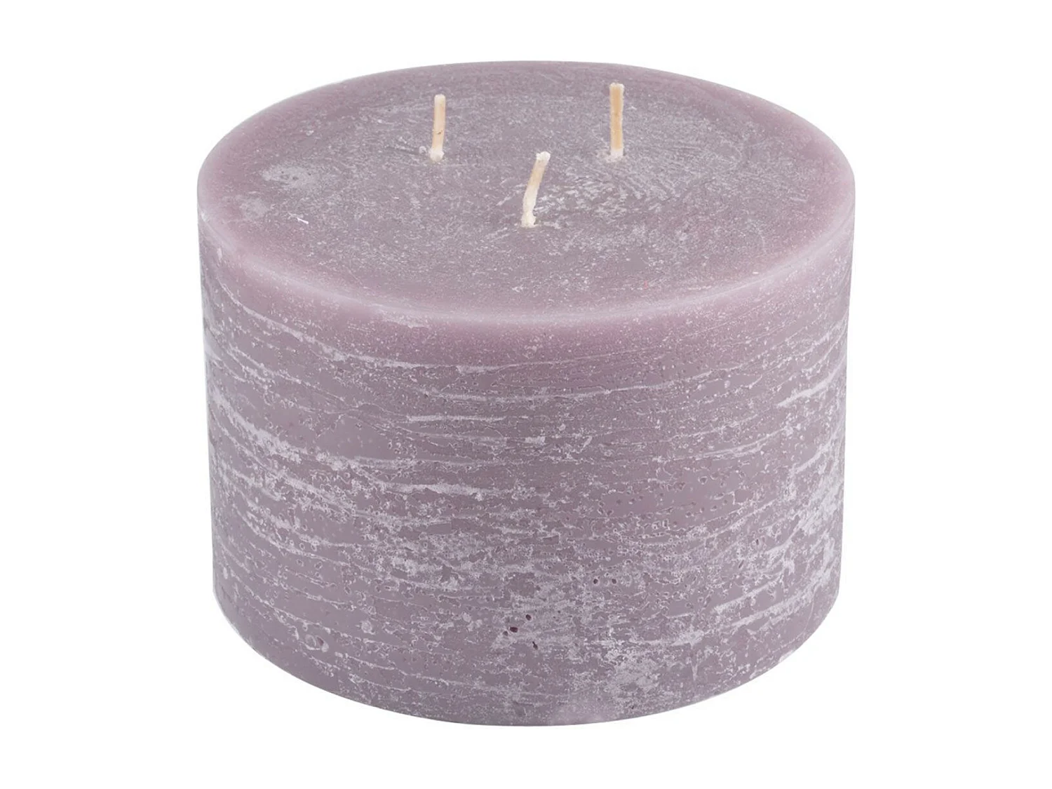 Bougie Déco 3 Mèches "Rustique" 12cm Taupe