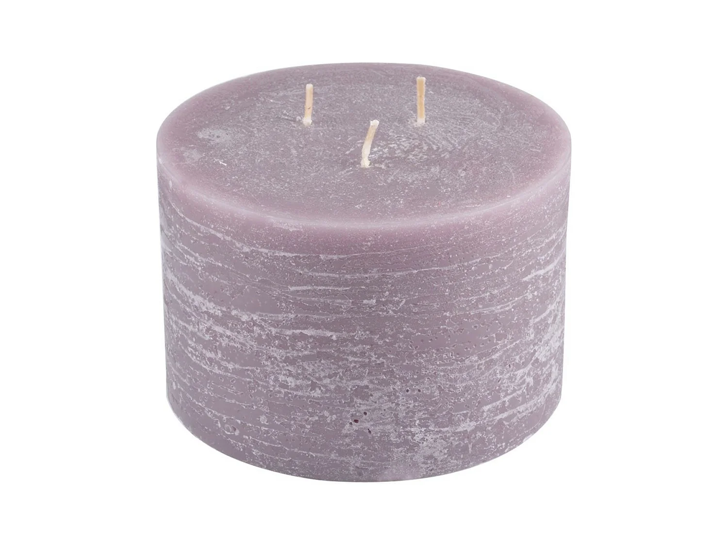 Bougie Déco 3 Mèches "Rustique" 12cm Taupe