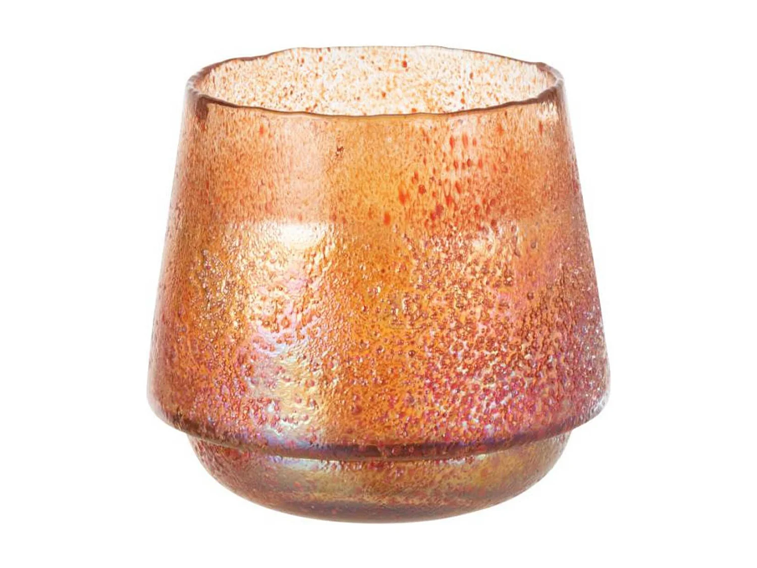 Photophore Design "Pois" 14cm Orange Rouille