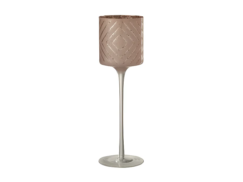 Portavelas de vidrio Salmón 9x9x30 cm