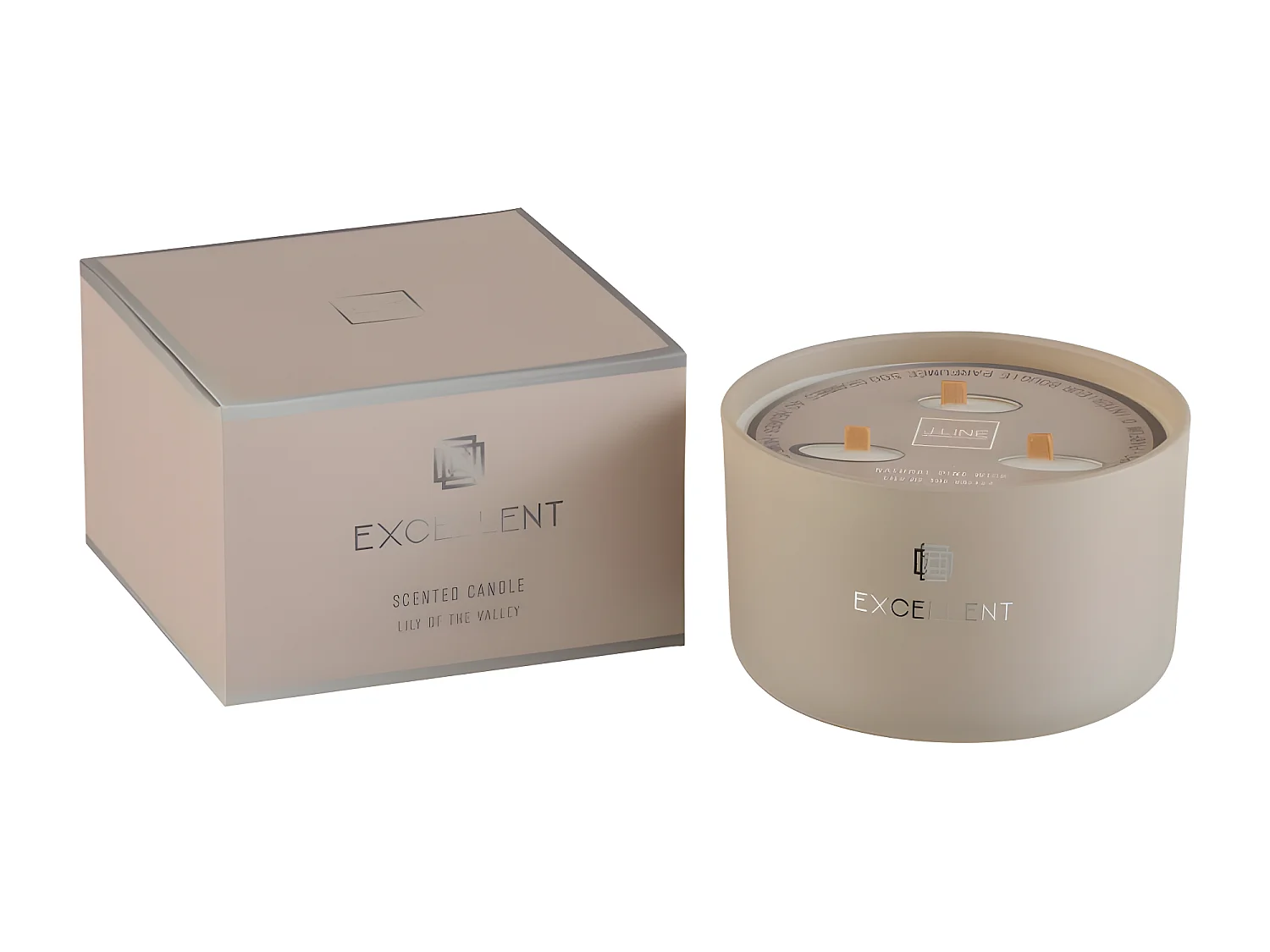 Vela perfumada de 40 horas en tarro de vidrio beige de 14x14x9.5 cm