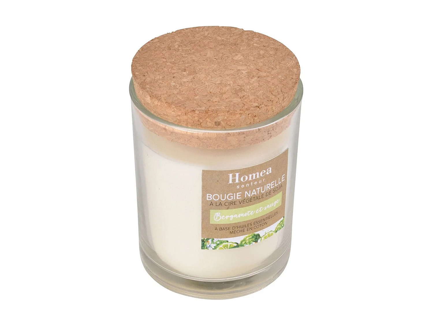 Bougie Parfumée "Écologique" 10cm Bergamote Sauge