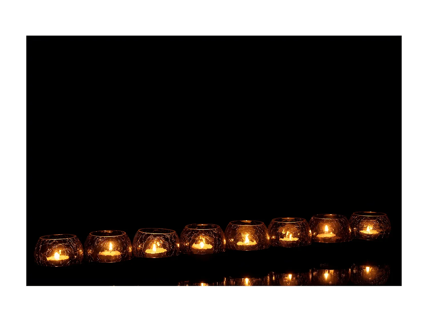 Fotóforos 8 bolas agrietadas de metal 71x9x8 cm