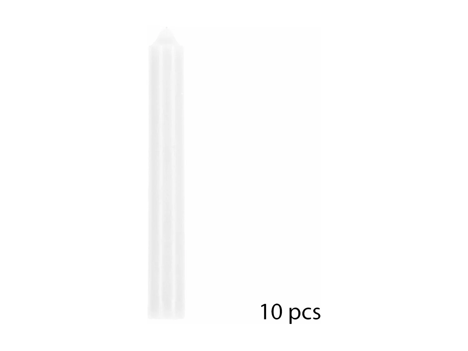 Lot de 10 Bougies Bâton Déco "Hugo" 16cm Blanc