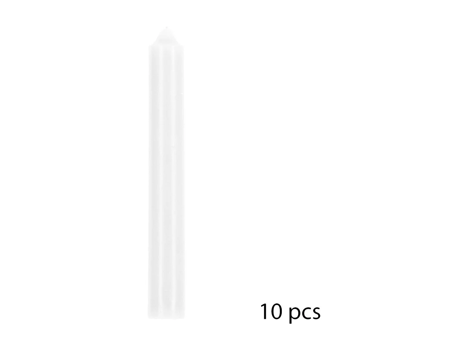 Lot de 10 Bougies Bâton Déco "Hugo" 16cm Blanc