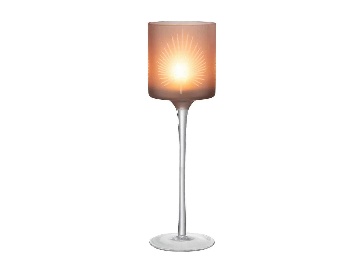 Photophore Déco "Feuilles de Palmier" 30cm Marron