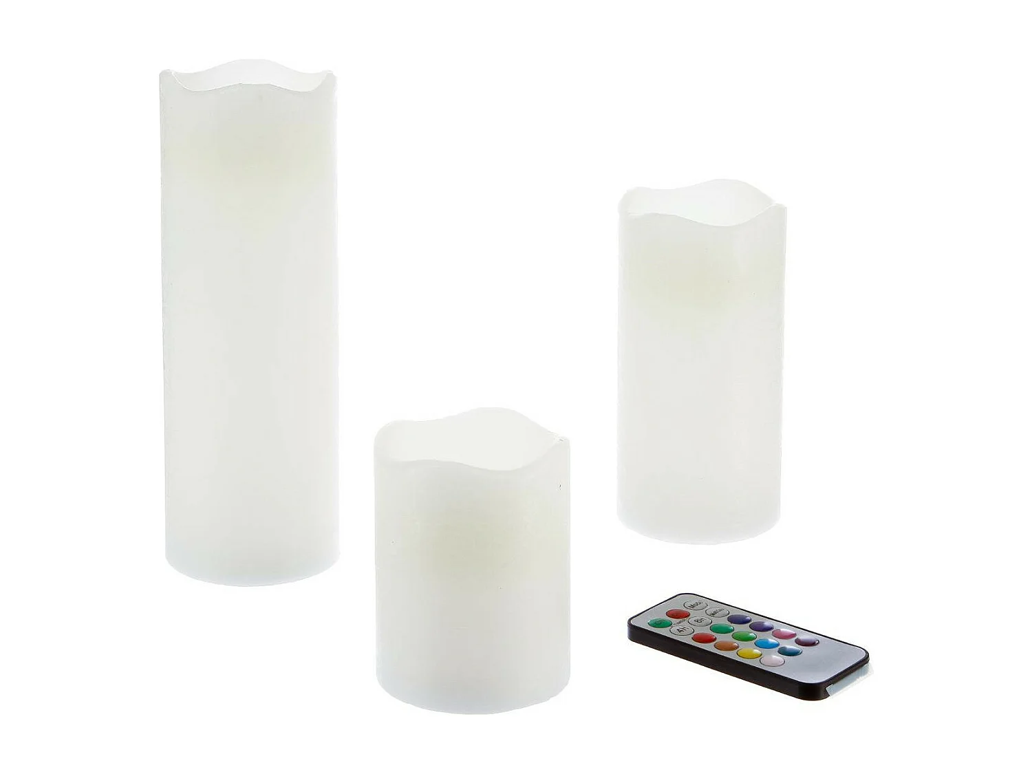 Lot de 3 Bougies LED "12 Couleurs" 20cm Multicolore