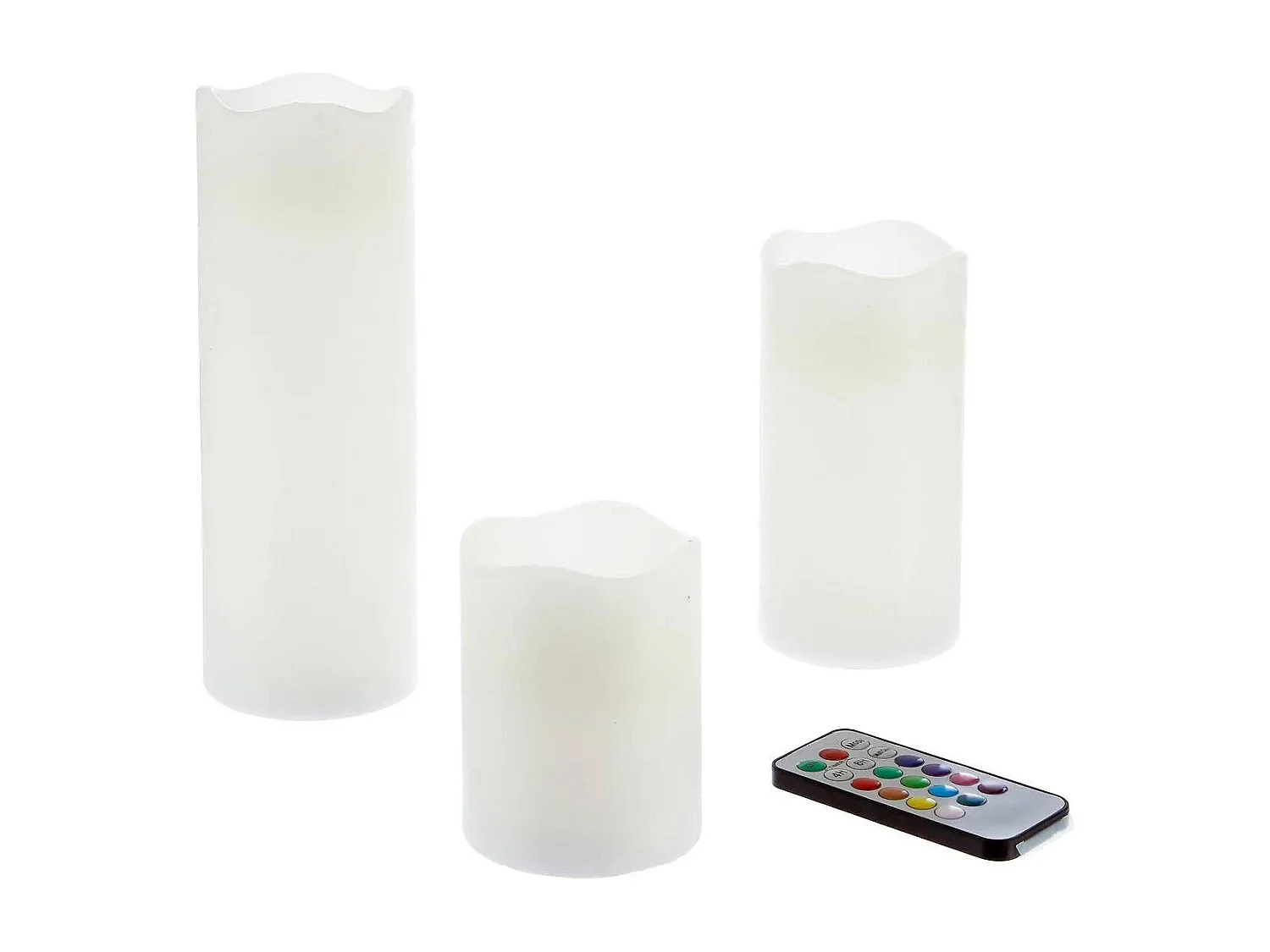 Lot de 3 Bougies LED "12 Couleurs" 20cm Multicolore