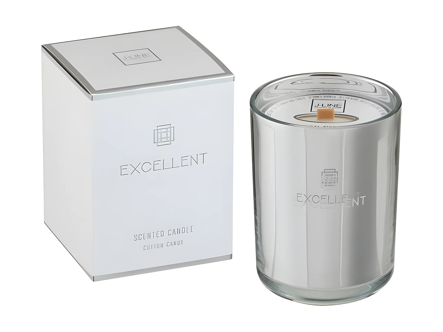 Bougie Parfumée en Verre "Excellent" 12cm Cotton Candy