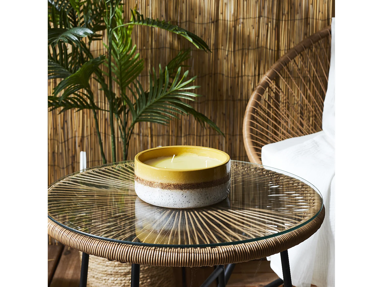 Bougie Parfumee Ceramique Citronnelle Jaune